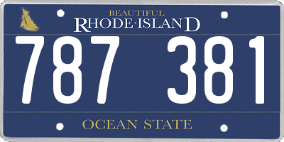 RI license plate 787381