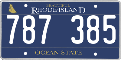 RI license plate 787385