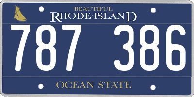 RI license plate 787386