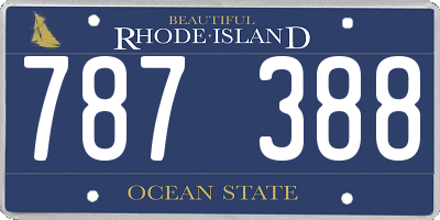 RI license plate 787388