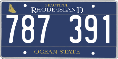 RI license plate 787391