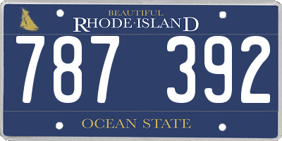 RI license plate 787392