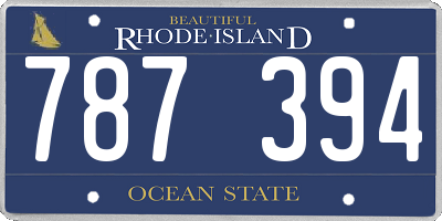 RI license plate 787394