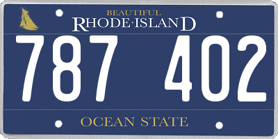 RI license plate 787402