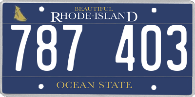 RI license plate 787403