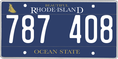 RI license plate 787408