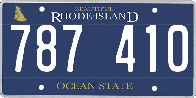 RI license plate 787410