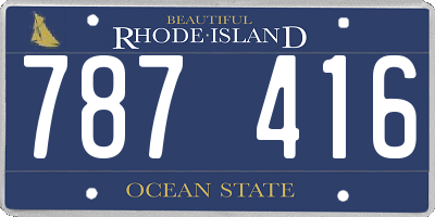 RI license plate 787416