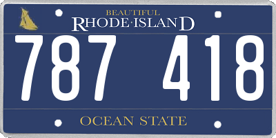RI license plate 787418