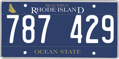 RI license plate 787429