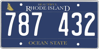 RI license plate 787432