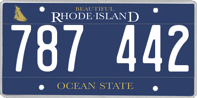 RI license plate 787442