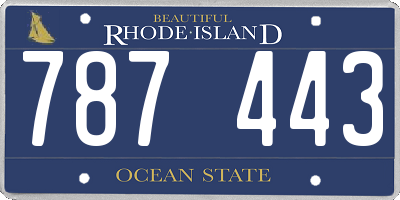 RI license plate 787443