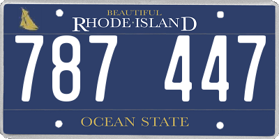 RI license plate 787447