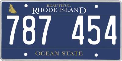 RI license plate 787454