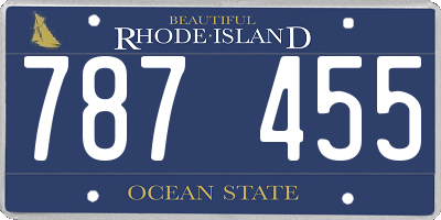 RI license plate 787455