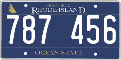 RI license plate 787456