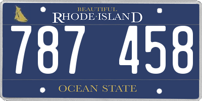 RI license plate 787458
