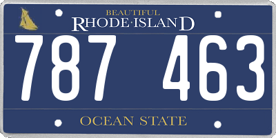 RI license plate 787463
