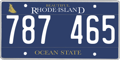 RI license plate 787465