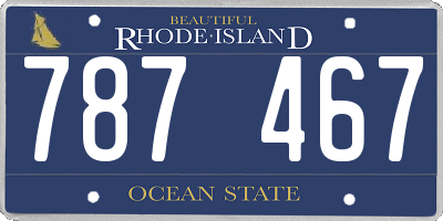 RI license plate 787467