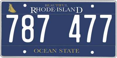 RI license plate 787477