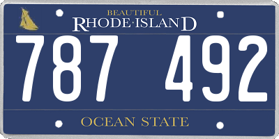 RI license plate 787492