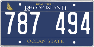 RI license plate 787494