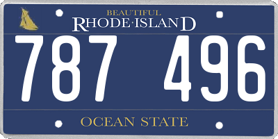RI license plate 787496