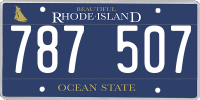 RI license plate 787507
