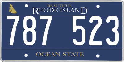 RI license plate 787523