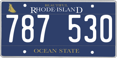 RI license plate 787530