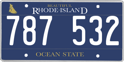 RI license plate 787532