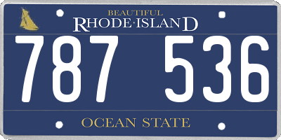 RI license plate 787536