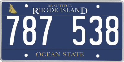 RI license plate 787538