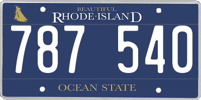 RI license plate 787540