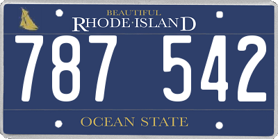 RI license plate 787542