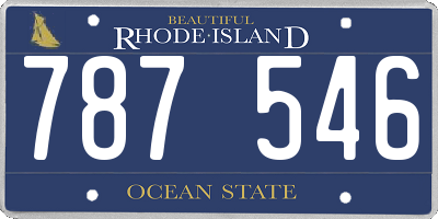 RI license plate 787546