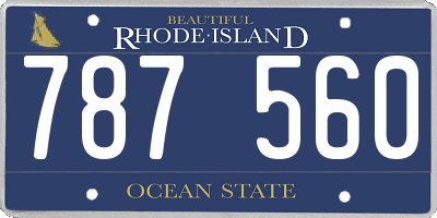RI license plate 787560