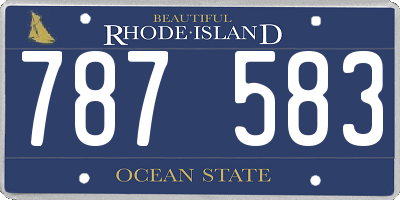 RI license plate 787583