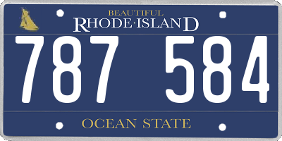 RI license plate 787584
