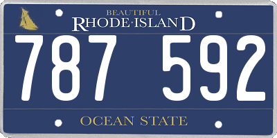 RI license plate 787592