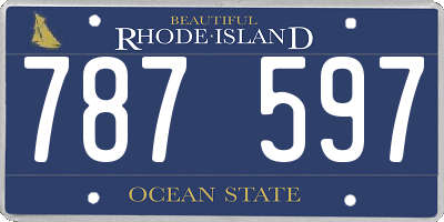 RI license plate 787597