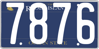 RI license plate 7876