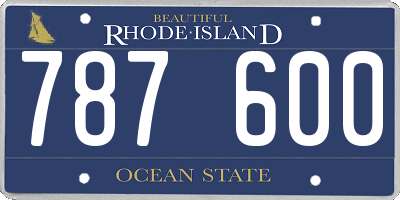 RI license plate 787600