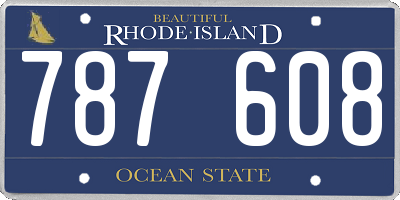 RI license plate 787608