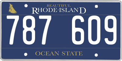 RI license plate 787609