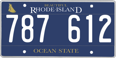 RI license plate 787612