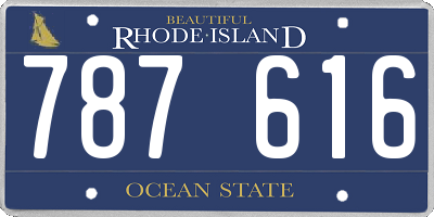 RI license plate 787616