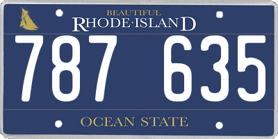 RI license plate 787635
